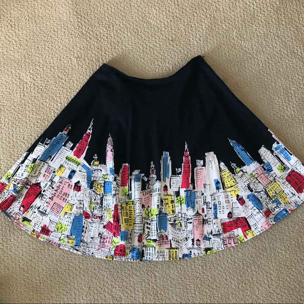 New York City skyline circle skirt